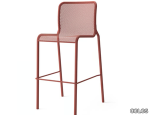 MOMO NET 3 - High painted metal stool with back _ COLOS