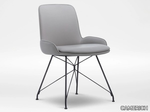 WING - Leather chair with metal legs _ CAMERICH