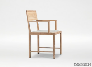 BAIANA - Ash chair with leather seat and armrests _ CAMERICH