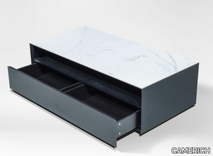 BLEND - Modular Carrara marble coffee table with storage space _ CAMERICH