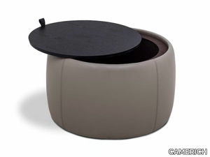 DRUM - Leather coffee table with castors _ CAMERICH