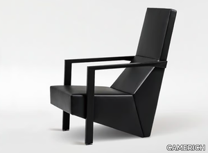 PUZZLE - Leather armchair with armrests _ CAMERICH