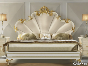 DIAMANTE - Wooden double bed with upholstered headboard _ CASA +39