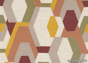 DECOUPAGE - Multi-colored embroidered fabric with graphic pattern _ CASAMANCE