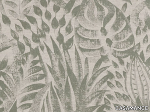 FOLIAGE - Screen printed printed linen wall fabric _ CASAMANCE