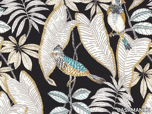 GRAND DUC - Satin fabric with floral pattern _ CASAMANCE