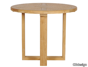 AERO - Round teak garden table _ CBdesign