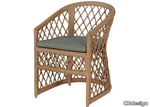 BROOKLYN - Synthetic fibre garden chair with integrated cushion _ CBdesign