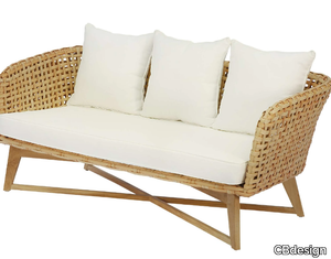 SELENE - 2 seater Olefin fiber garden sofa with removable cover _ CBdesign