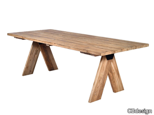V - Rectangular teak garden table _ CBdesign