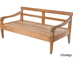 DAMASCO - Teak garden bench with back _ CBdesign