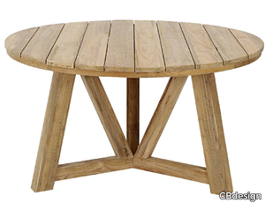 POLLUCE - Round teak garden table _ CBdesign