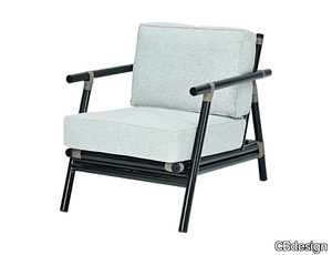 LOMBOK - Olefin fiber garden armchair with removable cover with armrests _ CBdesign