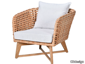 SELENE - Olefin fiber garden armchair with removable cover with armrests _ CBdesign