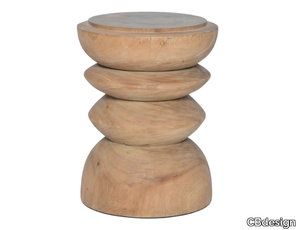 BREAKE - Low stool / round wooden garden side table _ CBdesign