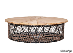 COCKTAIL - Low teak garden side table _ CBdesign