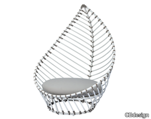 FOGLIA - High-back aluminium garden armchair _ CBdesign