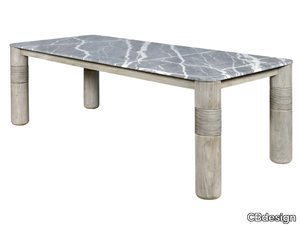 HERCULES - Rectangular travertine garden table _ CBdesign