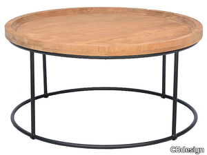 ISLAND - Round teak garden side table _ CBdesign