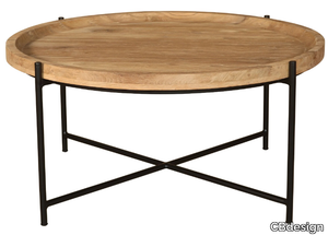 ISLAND - Round teak garden side table _ CBdesign