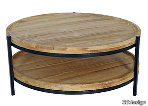 ISLAND - Round teak garden side table _ CBdesign