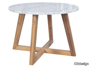 KAL 2A - Round Carrara marble garden side table _ CBdesign