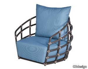 MANHATTAN - Fabric garden armchair with armrests _ CBdesign