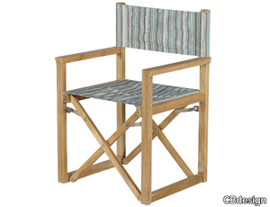 MIAMI - Fabric and teak garden chair with armrests _ CBdesign