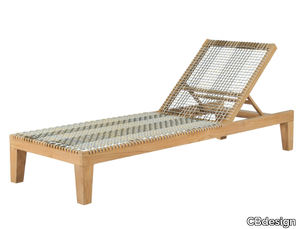 ORIZONT - Recliner teak and synthetic fiber sun lounger _ CBdesign