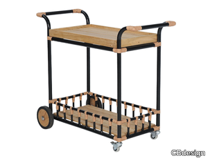 RENATO - Teak and aluminium garden trolley _ CBdesign