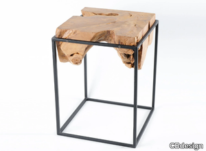 RUSTIC - Square teak garden side table _ CBdesign