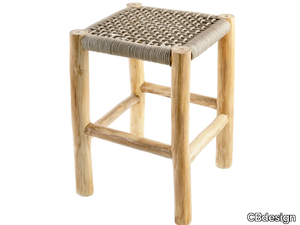 THEO - Low teak garden stool _ CBdesign