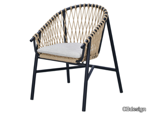 VALENTINA - Rope garden chair with armrests _ CBdesign