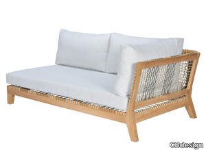 VIENNA MODULAR - Left / Right module for sectional sofa in teak and rope _ CBdesign