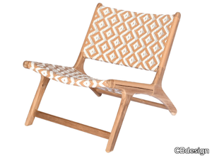 VIENNA RELAX - Garden teak and synthetic fabric easy chair _ CBdesign