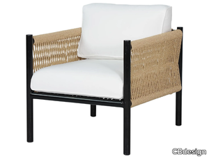 COOPER - Fabric garden armchair with removable cover with armrests _ CBdesign