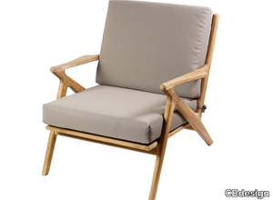 JANET - Fabric garden armchair with removable cover with armrests _ CBdesign