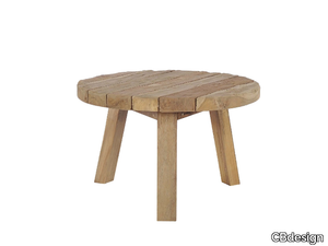 RUSTIC - Round teak garden side table _ CBdesign