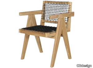 V - Teak garden chair with armrests _ CBdesign