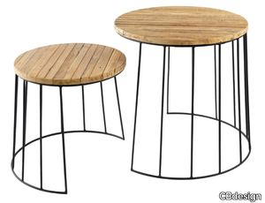 THEA - Round teak garden side table _ CBdesign