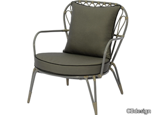 FIORELLA - Synthetic fibre garden armchair with removable cover with armrests _ CBdesign