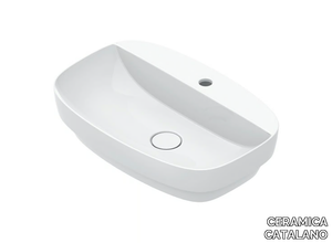 ALVEA 60 - Oval semi-inset single washbasin _ CERAMICA CATALANO