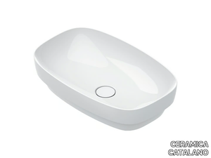 ALVEA 60 - Oval semi-inset washbasin _ CERAMICA CATALANO