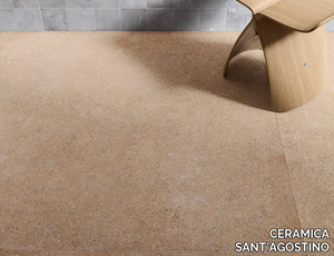 DUO BACK CARAMEL - Porcelain stoneware wall/floor tiles with concrete effect _ CERAMICA SANT'AGOSTINO