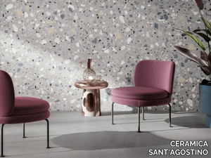 DECONCRETE GREY - Indoor/outdoor porcelain stoneware wall/floor tiles terrazzo effect _ CERAMICA SANT'AGOSTINO