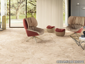 OMNIA RAPOLANO TRAVERTINE - Rectified porcelain stoneware wall/floor tiles with stone effect _ CERAMICHE KEOPE