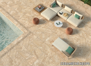 PERCORSI FRAME TRAVERTINO BEIGE - Porcelain stoneware wall/floor tiles with stone effect _ CERAMICHE KEOPE