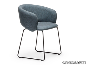 BEL SL - Sled base fabric chair with armrests _ CHAIRS & MORE