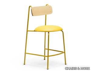 LENA SG-65 - Painted metal stool with eco-leather integrated cushion and back _ CHAIRS & MORE