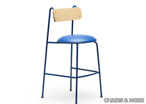 LENA SG-75 - Painted metal high stool with eco-leather integrated cushion and back _ CHAIRS & MORE